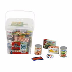Klein - Grande boîte de rangement garnie de boîtes d'aliments factices avec des marques connues et en langue française 7210