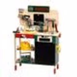 Grand établi Bosch - KLEIN - 8734 - Bois FSC - Avec visseuse électronique caisse à outils set de construction etc. - Dès 3 an ...