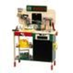 Grand établi Bosch - KLEIN - 8734 - Bois FSC - Avec visseuse électronique caisse à outils set de construction etc. - Dès 3 ans