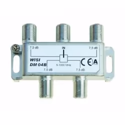 Wisi DM 04 B, Diviseur de câbles, 5 - 1000 MHz, Argent, Blanc, F, 78 mm, 28 mm