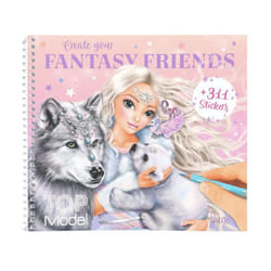 Album de coloriage - TOP Model - Create your Fantasy Friends - 20x18cm - Avec stickers - Pour filles