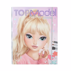 Set créatif de maquillage - DEPESCHE - TOPModel - Palette avec 4 pinceaux - Design rose clair