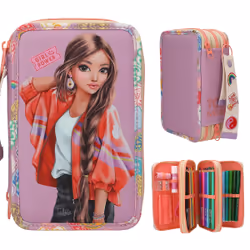 TOPModel GIRL POWER Bac à stylos Polyester, Zinc, Papier, Métal, Nylon Multicolore