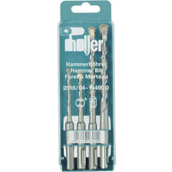 Bionic 16490 0 carbure de tungstène Jeu de forets pour marteau-perforateur 4 pièces 5 mm, 6 mm, 8 mm, 10 mm sds- - Heller