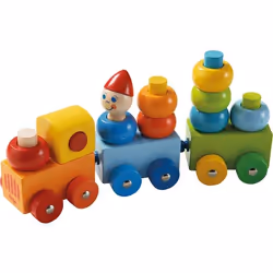 HABA Train découverte Ronds multicolores, 1 an(s), 17 pièce(s), Hêtre