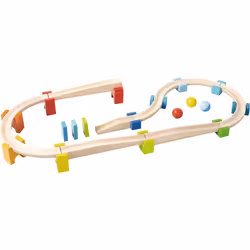 HABA Mon premier toboggan à billes – Grande boîte de base, Circuit et boules en marbre jouet (kit), 1 an(s)