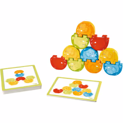 HABA Jeu d’encastrement Eléphants cascadeurs, 2 an(s), Hêtre, Carton