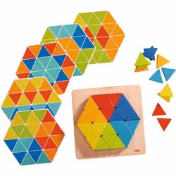 HABA Jeu d’assemblage Triangles magiques, 2 an(s), Polywood, Bois, Multicolore
