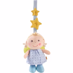 HABA Hochet à suspendre Ange gardien, bleu, Pull-over, Polyester, Beige, Bleu, Jaune
