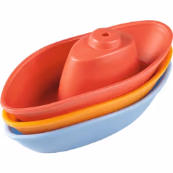 HABA Ensemble Petits bateaux encastrables, Bâteau de bain, 1 an(s), Plastique, Bleu, Orange, Rouge