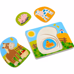HABA Wooden puzzle Fun on the Farm | wooden puzzles for 1 year olds | 303178
