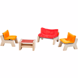 HABA Little Friends – Meubles pour maison de poupée Salon, Chine, 170 mm, 335 mm, 70 mm