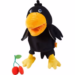HABA Marionnette Corbeau Théo, Oiseau en peluche, 1,5 an(s)