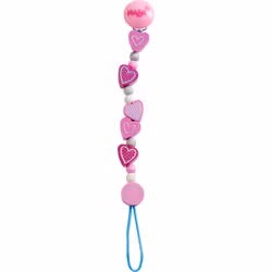 HABA Attache-tétine Cœurs étincelants, Fille, Rose