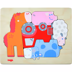 HABA Puzzle en bois – Animaux de la ferme