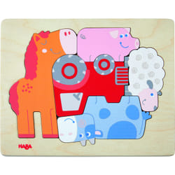 HABA Puzzle en bois – Animaux de la ferme