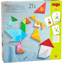 HABA Arranging Game Funny Faces Tangram Puzzle en cubes 21 pièce(s) Animaux