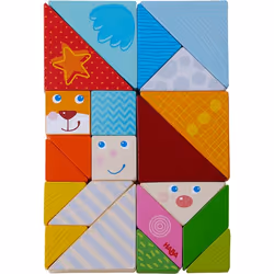 HABA Arranging Game Funny Faces Tangram Puzzle en cubes 21 pièce(s) Animaux