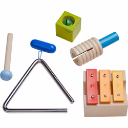 HABA 305922, Ensemble de jouets de musique, Métallophone, Triangle, 2 an(s), 650 g, Multicolore