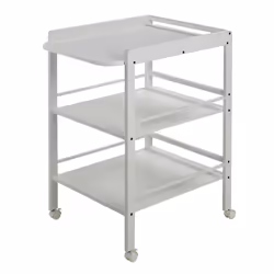Geuther Table à langer Clarissa, 2 étagères, Roues, Blanc