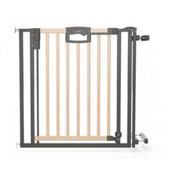 Barrière de porte et descalier Easylock Wood Plus - GEUTHER - 68-925 cm - Noir - Métal - Bébé