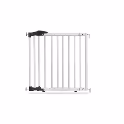 Geuther Barrière de porte à fixer par pression, Réglage de la largeur, Hêtre, Bois, Blanc