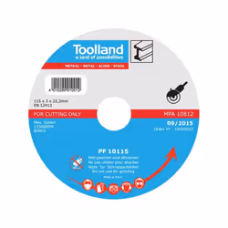 Toolland PF10115, Disque de coupe, Métal, 2,22 cm, 11,5 cm, 3 mm, 80 m/s
