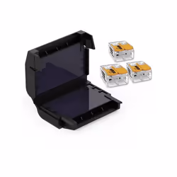 description Boîte de gel avec bornes de connexion WAGO COMPACT. Boîtier rempli de gel pour une protection simple, rapide et s ...