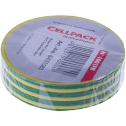 Cellpack - Rouleau ruban adhésif 10m x 15mm - Vert/Jaune