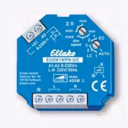 Eltako EUD61NPN-UC, Variateur et commutateur, A monter, Bleu, Blanc, 400 W