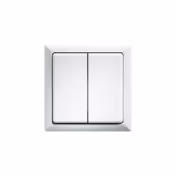 Bouton-poussoir sans fil 4 canaux blanc, 80 x 80 mm extérieur, dimensions intérieures du cadre 63 x 63 mm, 15 mm de hauteur.  ...
