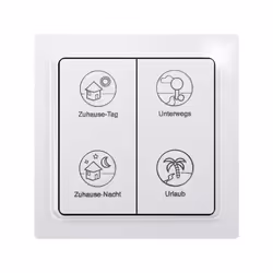 description Bouton radio 4 canaux blanc pur brillant pour montage simple 84x84x16mm ou montage dans le système de commutation ...