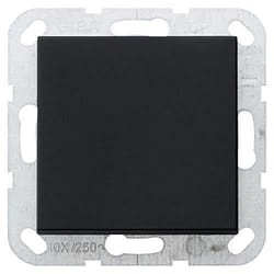 Interrupteur à bouton GIRA 0127005 - Noir mat - 10 A - Va et vient