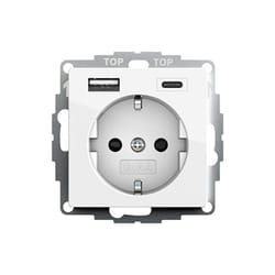 Gira - 245903 prise de courant schuko usb avec protection contre les contacts 2 prises type a (MAX.2,4 a) type c (MAX.3A) system 5