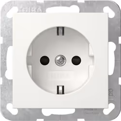 GIRA 445327 SYSTèME 55 PRISE DE COURANT AVEC PROTECTION DE CONTACT éLEVéE BLANC SATINé