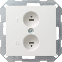 GIRA 040227 prise de courant Aluminium, Blanc