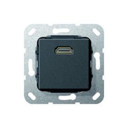 566910 prise murale hdmi avec inversion mâle/femelle noir mat - Gira