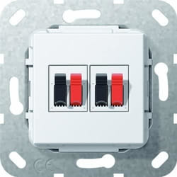 Connecteur pour haut-parleur - Gira - 569303 - 2 voies - Blanc pur - Filaire