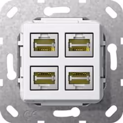 GIRA 4847737, 4 x RJ-45, Blanc
