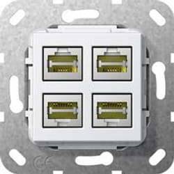 GIRA 4847737 prise de courant 4 x RJ-45 Blanc
