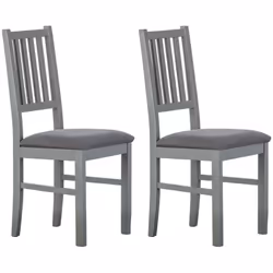 Lot de 2 chaises repas 42x47x95 cm en hêtre massif gris