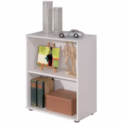 Bibliothèque à 2 niveaux en stratifié blanc