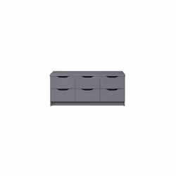Mettez cette commode 6 tiroirs gris foncé dans votre chambre pour obtenir une décoration simple et élégante en tout temps. Fa ...
