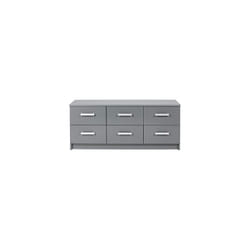 Buffet bas 6 tiroirs 121,8x40x50,8 cm gris foncé - rossi