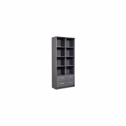 Cette bibliothèque 4 tiroirs gris foncé ROSSI est un mobilier complet qui fera office de meuble de décoration et de rangement ...