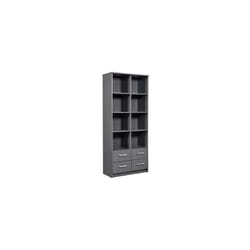 Inter Link - Bibliothèque 4 tiroirs 81,5x40x191,2 cm gris foncé - rossi