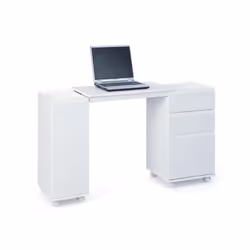 Meuble / bureau extensible, coloris blanc, 66 x 72 x 36 cm