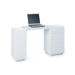 Meuble / bureau extensible, coloris blanc, 66 x 72 x 36 cm