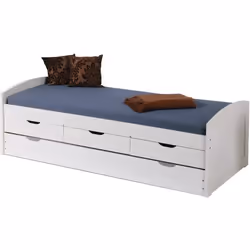 Inter Link Lit gigogne ULLI 90x200 Blanc Bois massif
