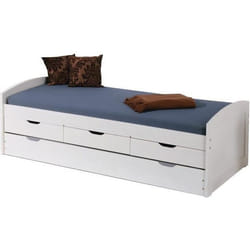 Inter Link Lit gigogne ULLI 90x200 Blanc Bois massif